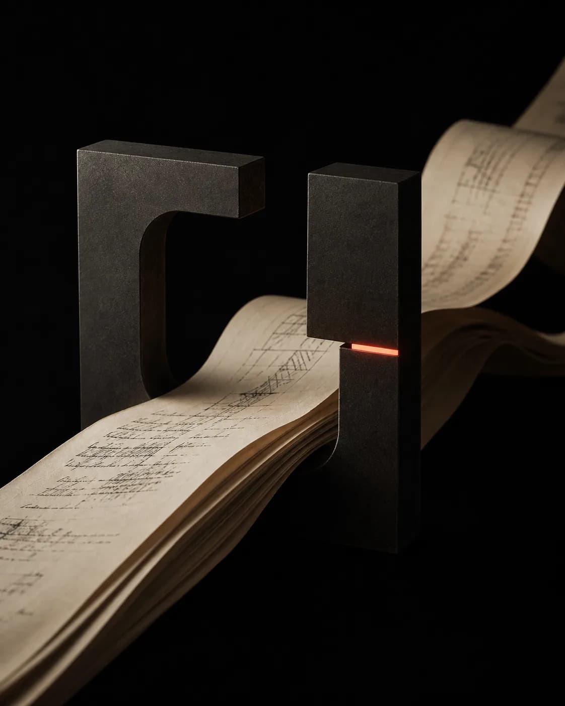 A manuscript representing uninterrupted long-form writing